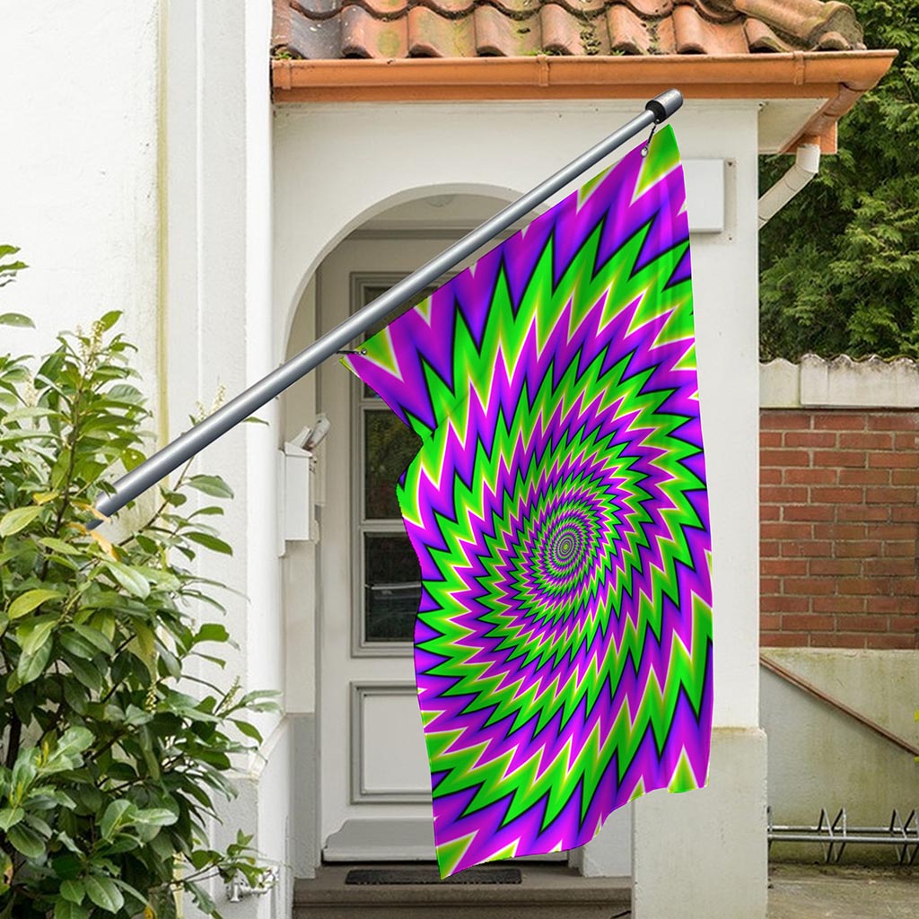 Green Spiral Moving Optical Illusion Polyester Flag