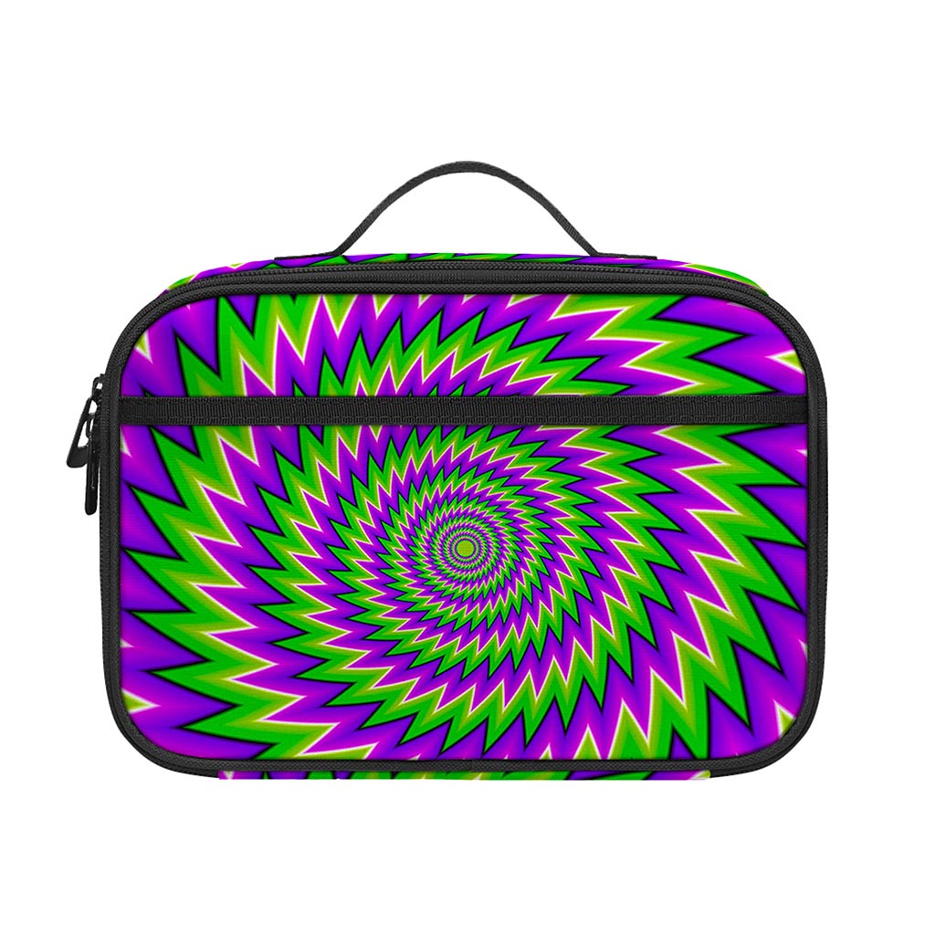 Green Spiral Moving Optical Illusion Portable Lunch Bag