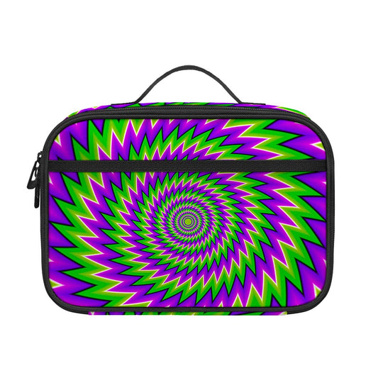 Green Spiral Moving Optical Illusion Portable Lunch Bag