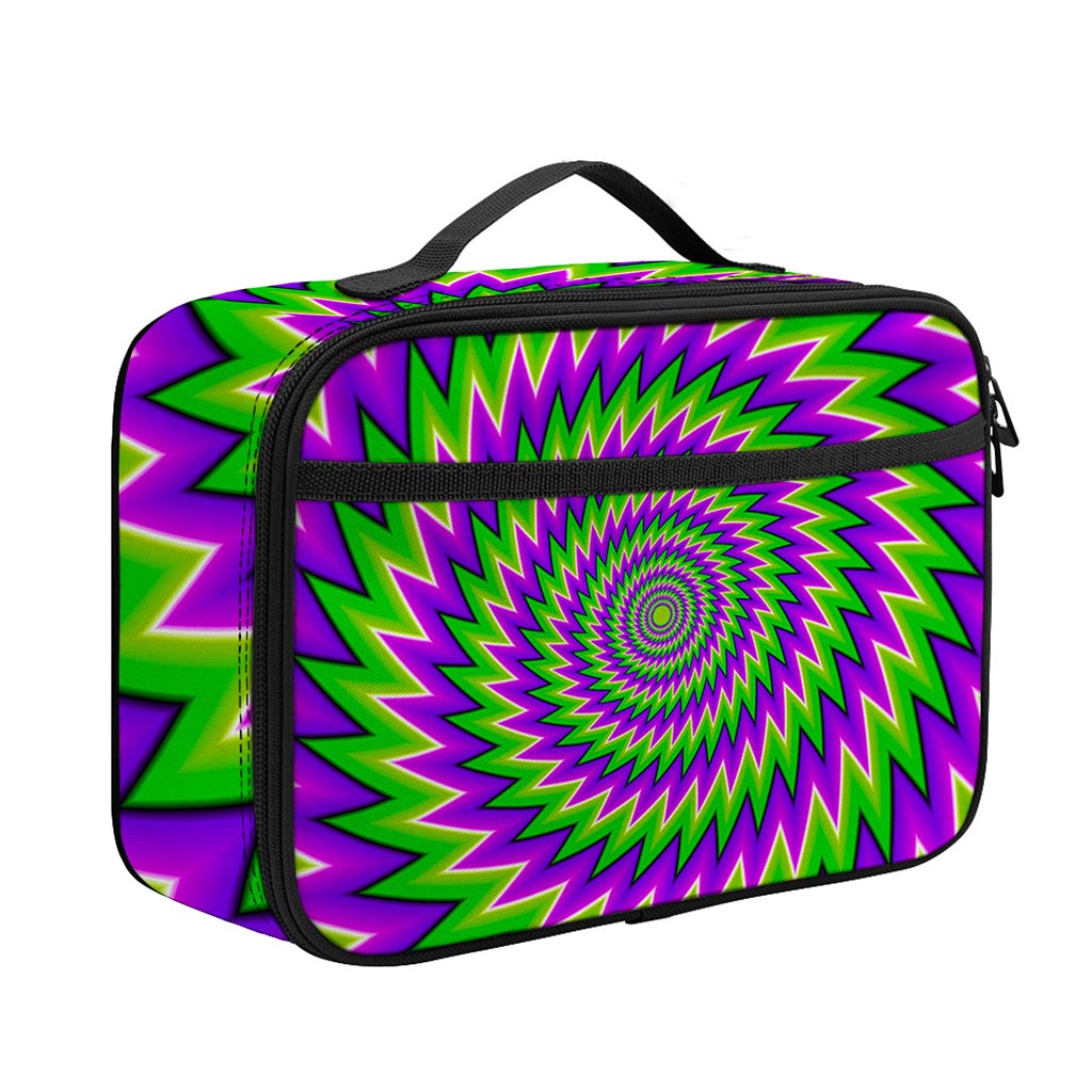 Green Spiral Moving Optical Illusion Portable Lunch Bag