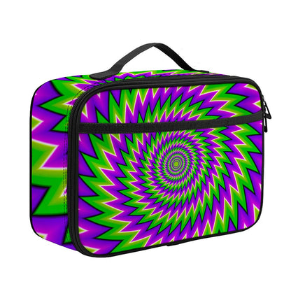 Green Spiral Moving Optical Illusion Portable Lunch Bag