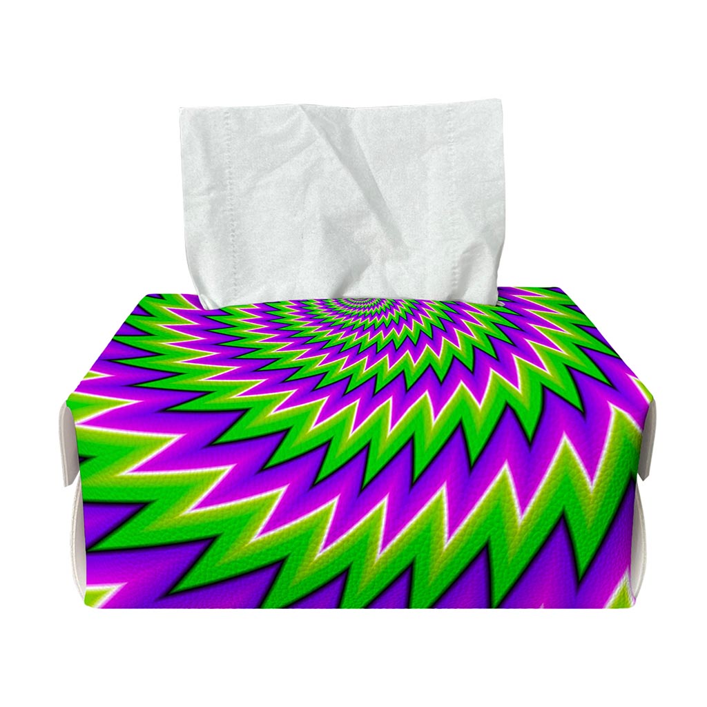 Green Spiral Moving Optical Illusion Rectangle Tissue Box Cover