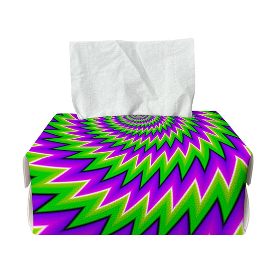 Green Spiral Moving Optical Illusion Rectangle Tissue Box Cover