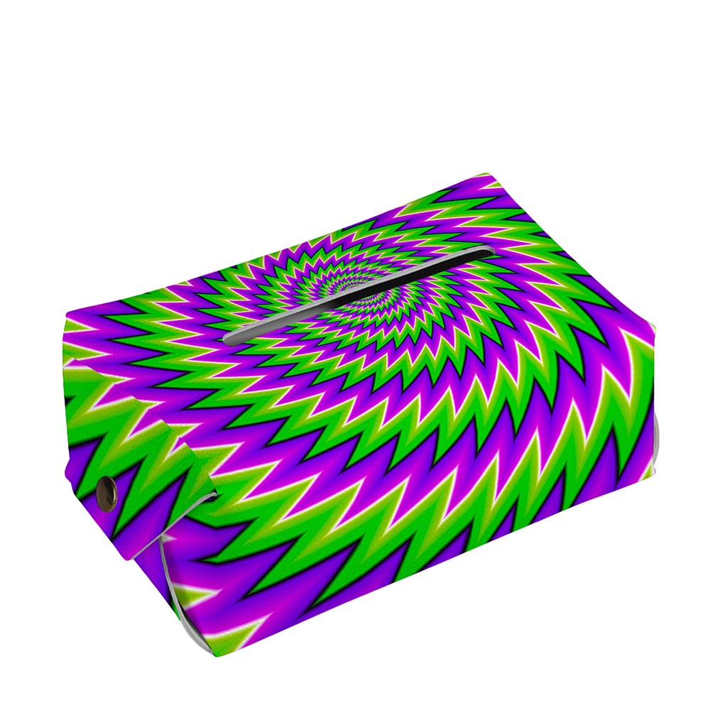 Green Spiral Moving Optical Illusion Rectangle Tissue Box Cover