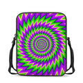 Green Spiral Moving Optical Illusion Rectangular Crossbody Bag