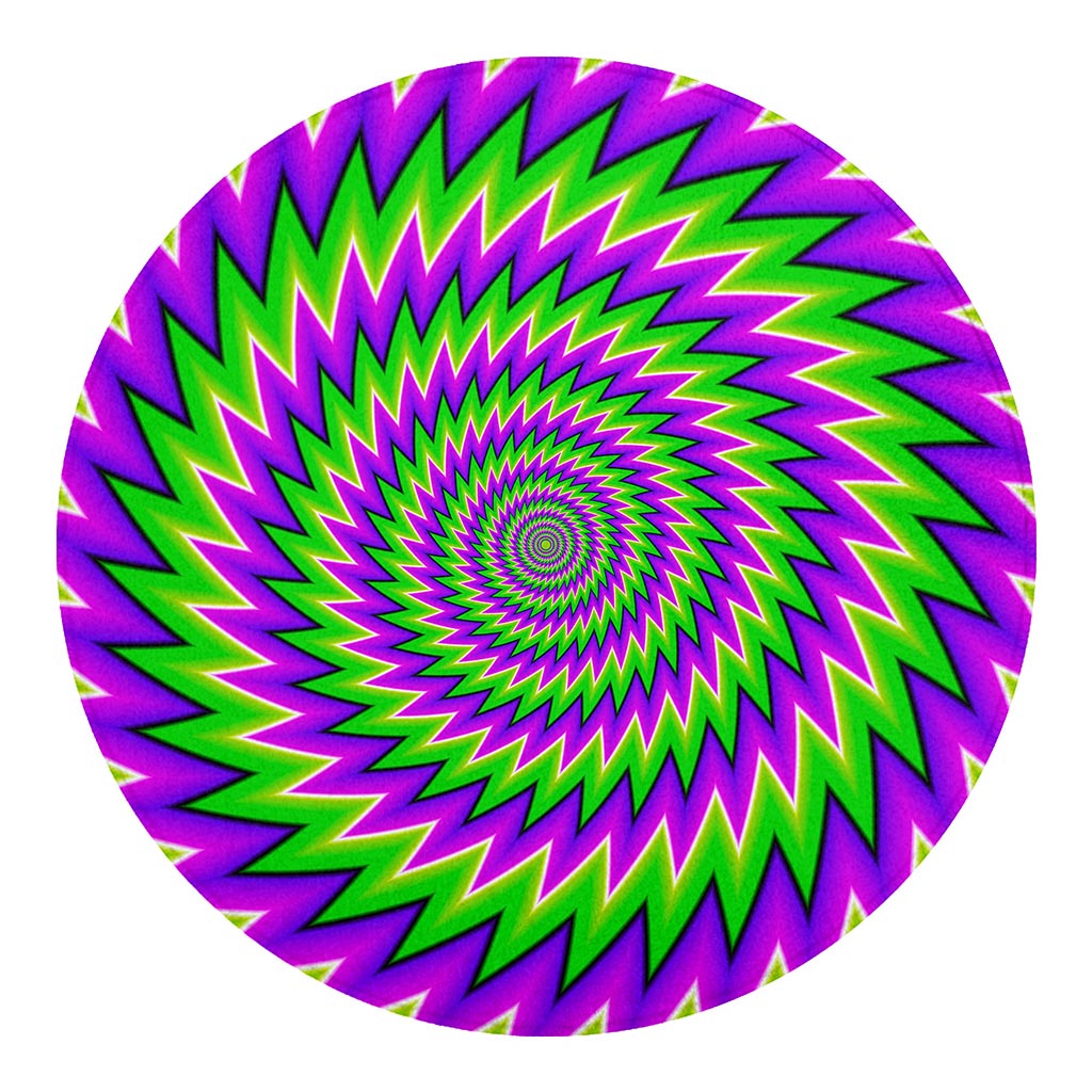 Green Spiral Moving Optical Illusion Round Blanket