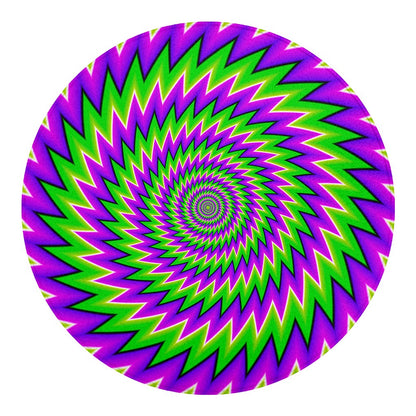 Green Spiral Moving Optical Illusion Round Blanket