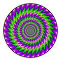 Green Spiral Moving Optical Illusion Round Floor Mat