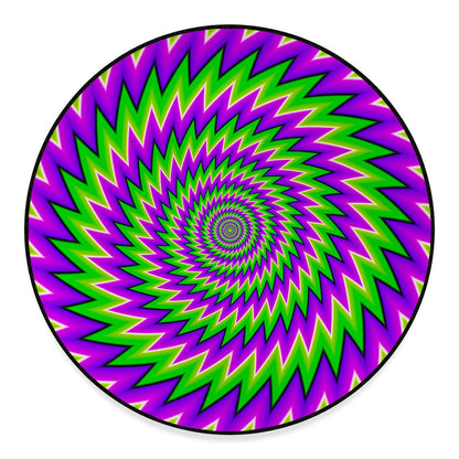 Green Spiral Moving Optical Illusion Round Floor Mat