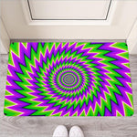 Green Spiral Moving Optical Illusion Rubber Doormat