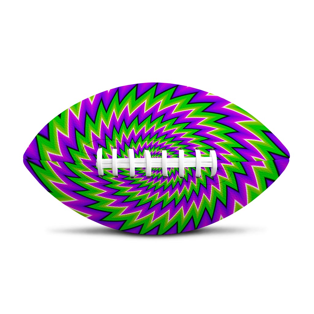 Green Spiral Moving Optical Illusion Rugby Ball
