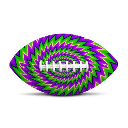 Green Spiral Moving Optical Illusion Rugby Ball