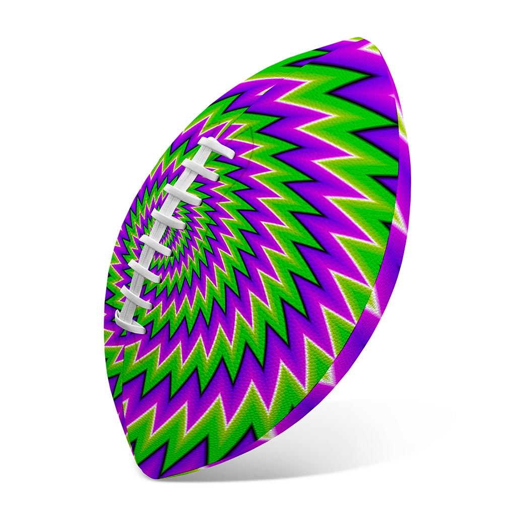Green Spiral Moving Optical Illusion Rugby Ball