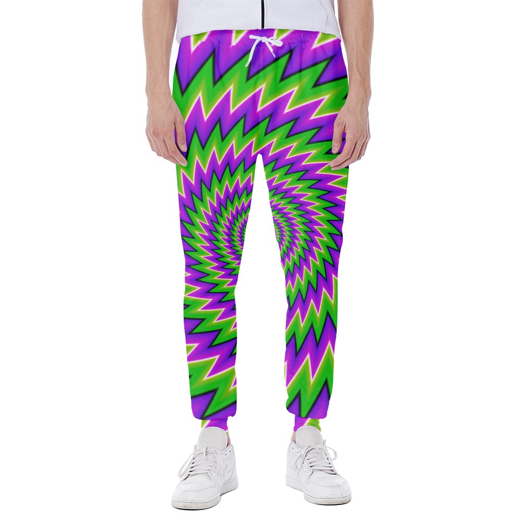 Green Spiral Moving Optical Illusion Scuba Joggers