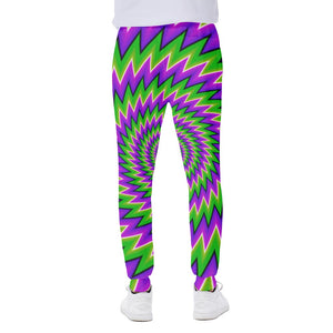 Green Spiral Moving Optical Illusion Scuba Joggers