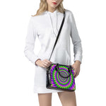 Green Spiral Moving Optical Illusion Shoulder Handbag
