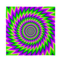 Green Spiral Moving Optical Illusion Silk Bandana