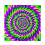 Green Spiral Moving Optical Illusion Silk Bandana