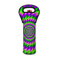 Green Spiral Moving Optical Illusion Single Neoprene Wine Tote