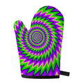 Green Spiral Moving Optical Illusion Single Oven Mitt