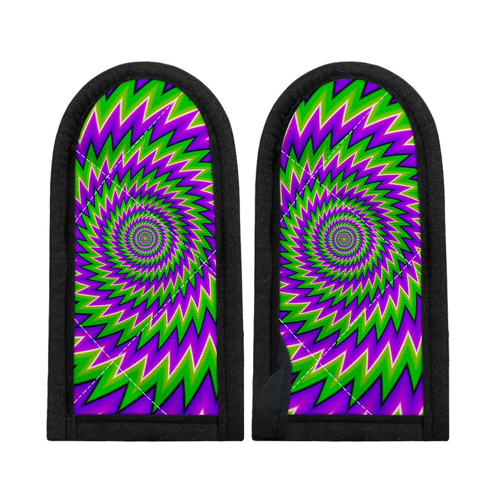 Green Spiral Moving Optical Illusion Skillet Handle Cover