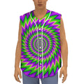 Green Spiral Moving Optical Illusion Sleeveless Baseball Jersey
