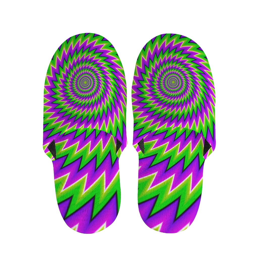 Green Spiral Moving Optical Illusion Slippers