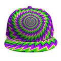Green Spiral Moving Optical Illusion Snapback Cap