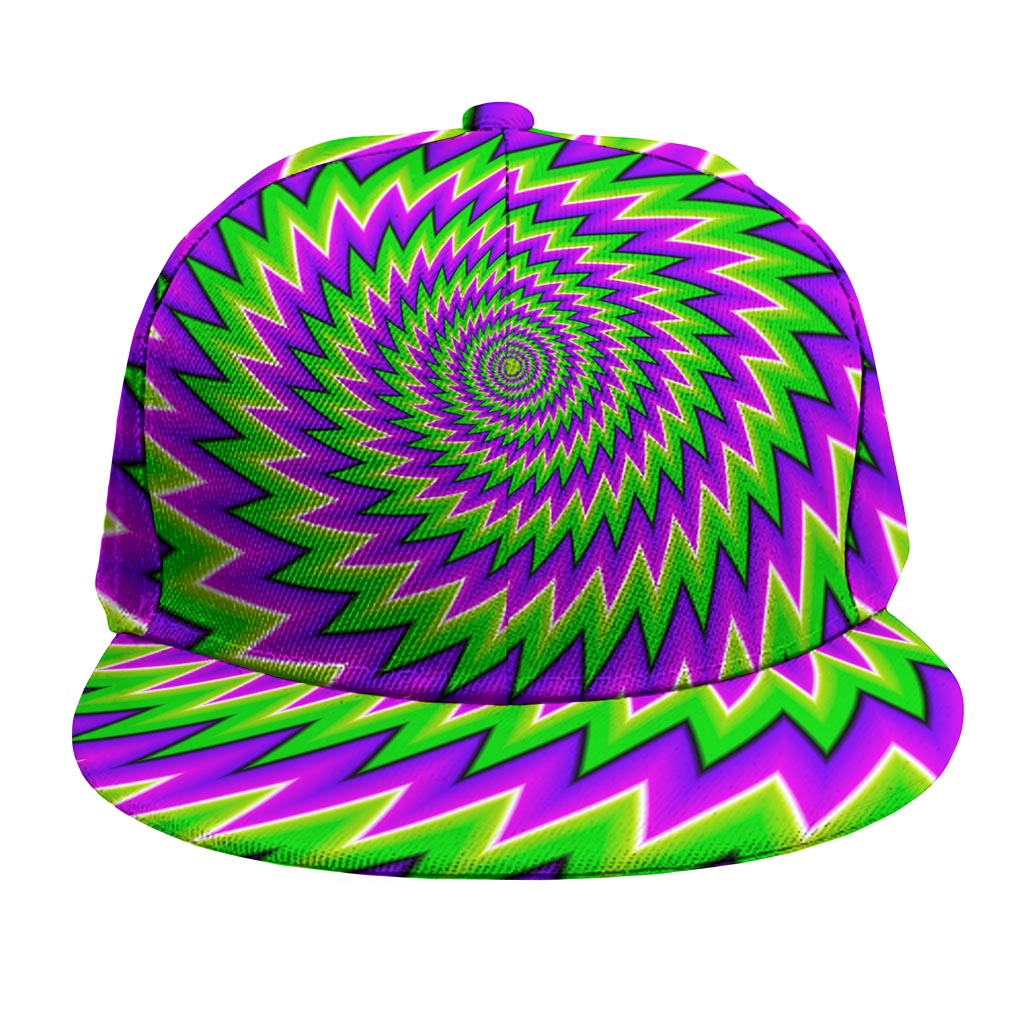 Green Spiral Moving Optical Illusion Snapback Cap
