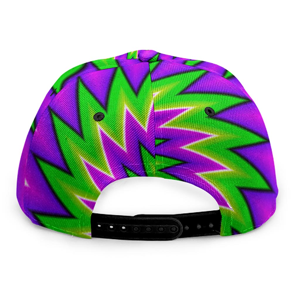 Green Spiral Moving Optical Illusion Snapback Cap
