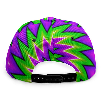 Green Spiral Moving Optical Illusion Snapback Cap