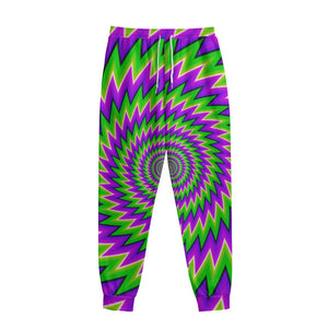 Green Spiral Moving Optical Illusion Sweatpants