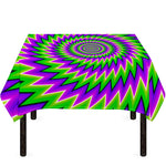 Green Spiral Moving Optical Illusion Tablecloth