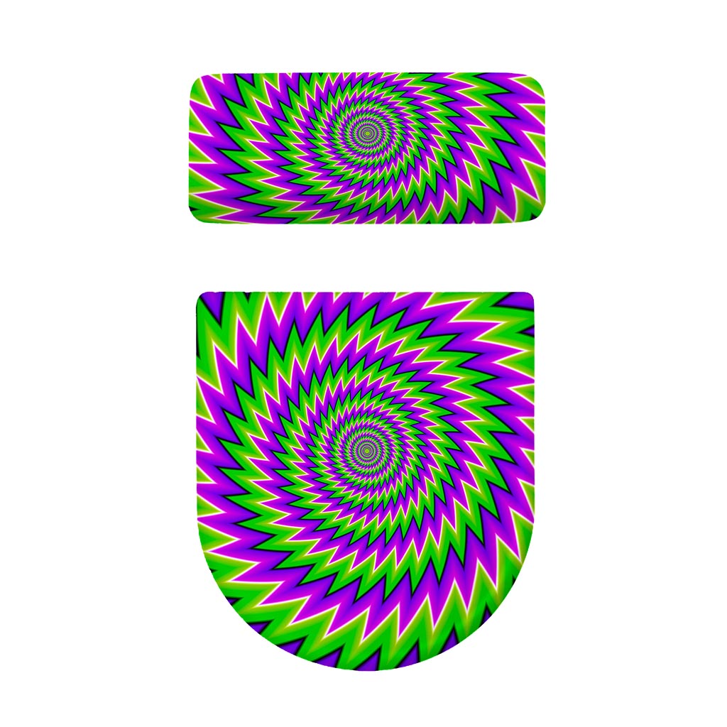 Green Spiral Moving Optical Illusion Toilet Lid And Tank Cover Set