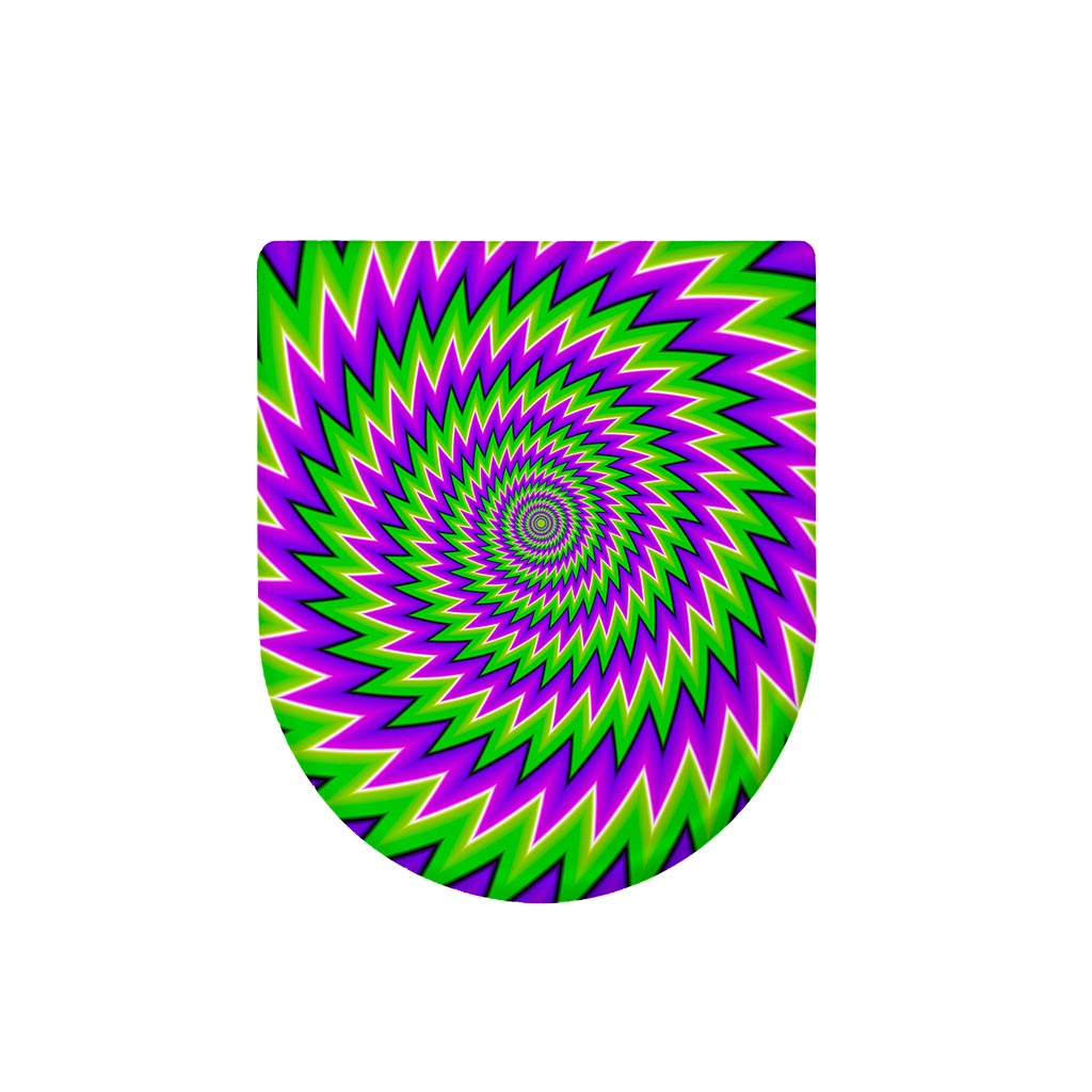 Green Spiral Moving Optical Illusion Toilet Lid Cover