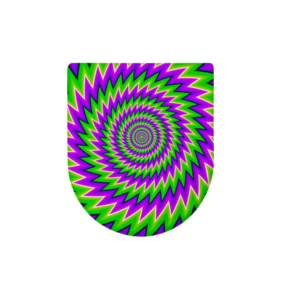 Green Spiral Moving Optical Illusion Toilet Lid Cover