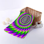 Green Spiral Moving Optical Illusion Towel