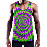 Green Spiral Moving Optical Illusion Training Tank Top