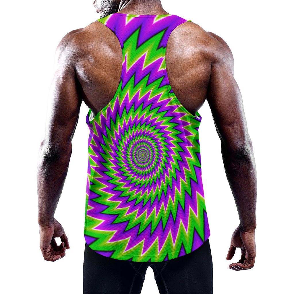 Green Spiral Moving Optical Illusion Training Tank Top