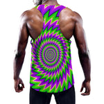 Green Spiral Moving Optical Illusion Training Tank Top