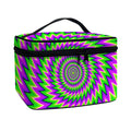 Green Spiral Moving Optical Illusion Travel Makeup Bag