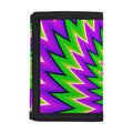 Green Spiral Moving Optical Illusion Trifold Wallet