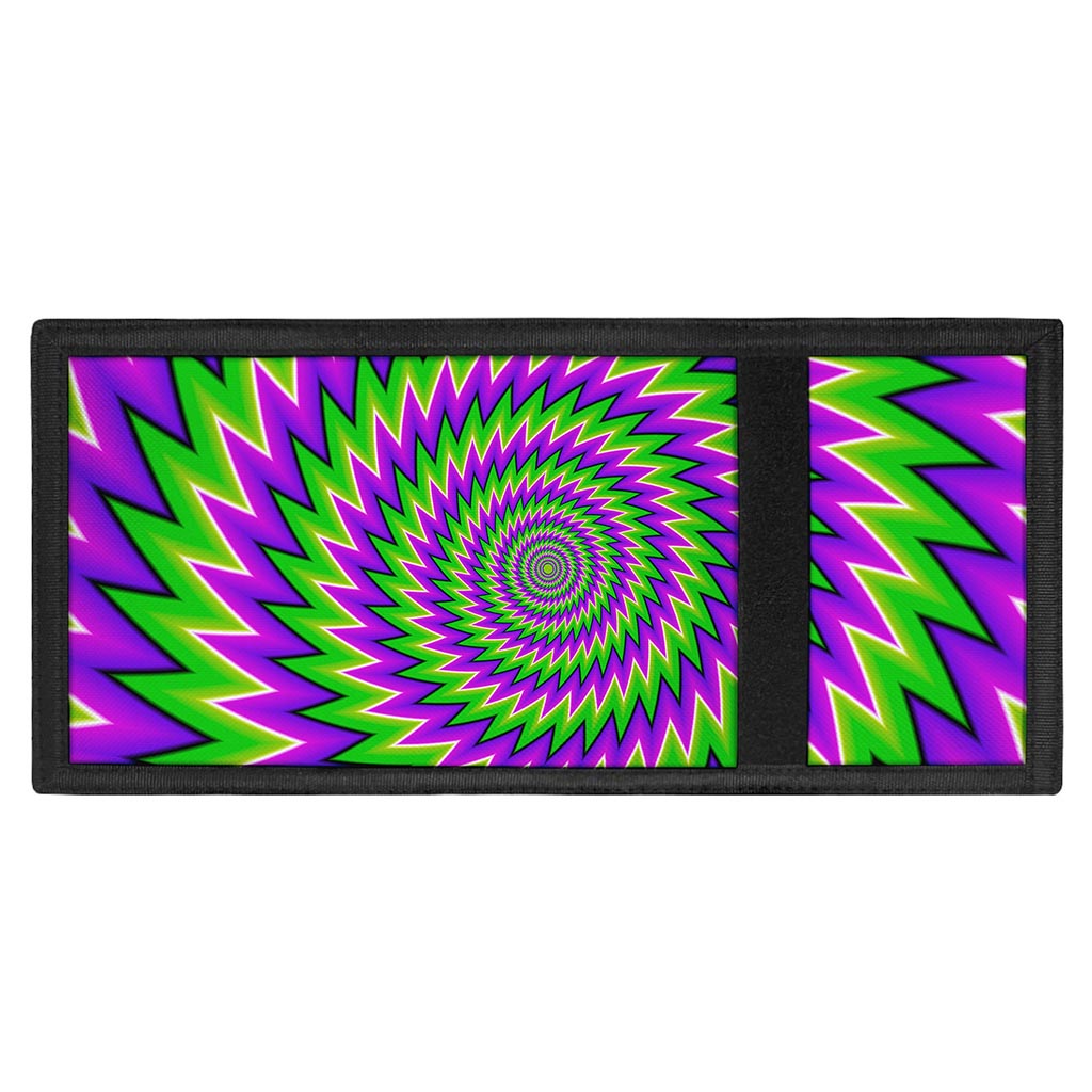 Green Spiral Moving Optical Illusion Trifold Wallet
