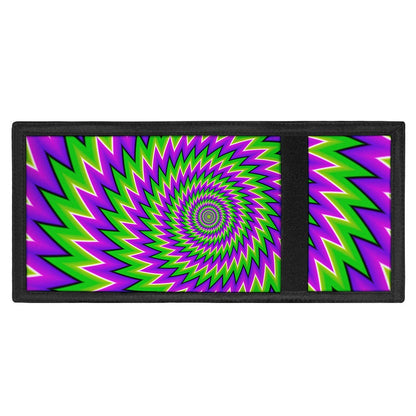 Green Spiral Moving Optical Illusion Trifold Wallet