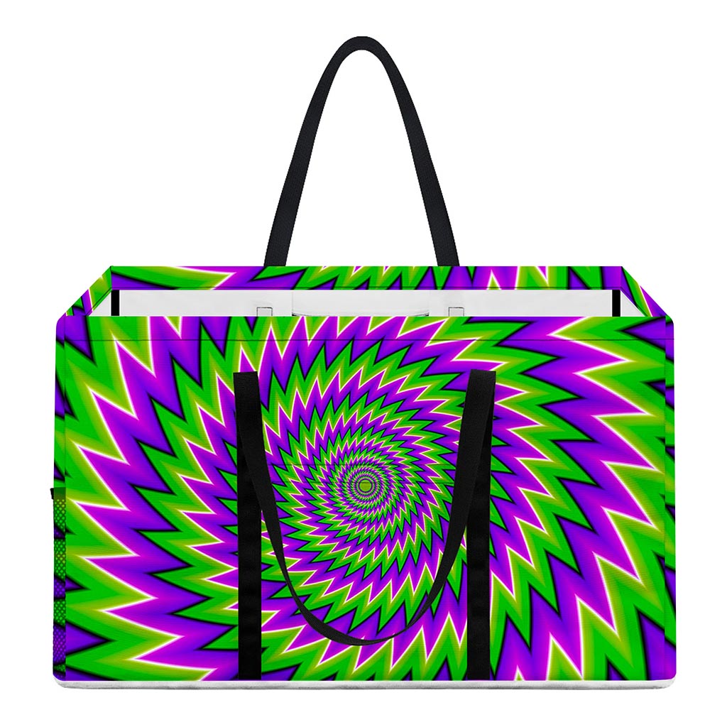 Green Spiral Moving Optical Illusion Utility Tote Bag