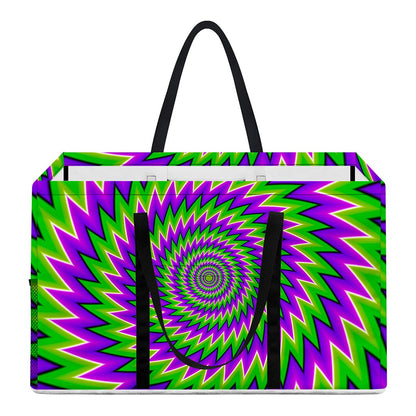 Green Spiral Moving Optical Illusion Utility Tote Bag