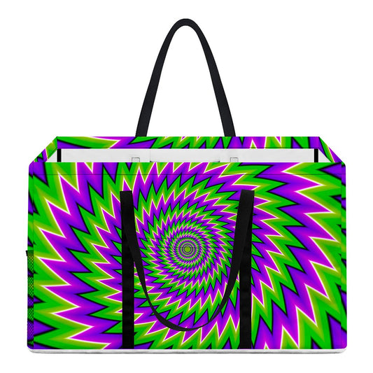 Green Spiral Moving Optical Illusion Utility Tote Bag