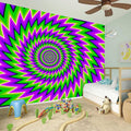 Green Spiral Moving Optical Illusion Wall Sticker