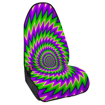 Green Spiral Moving Optical Illusion Waterproof Car Seat Cover