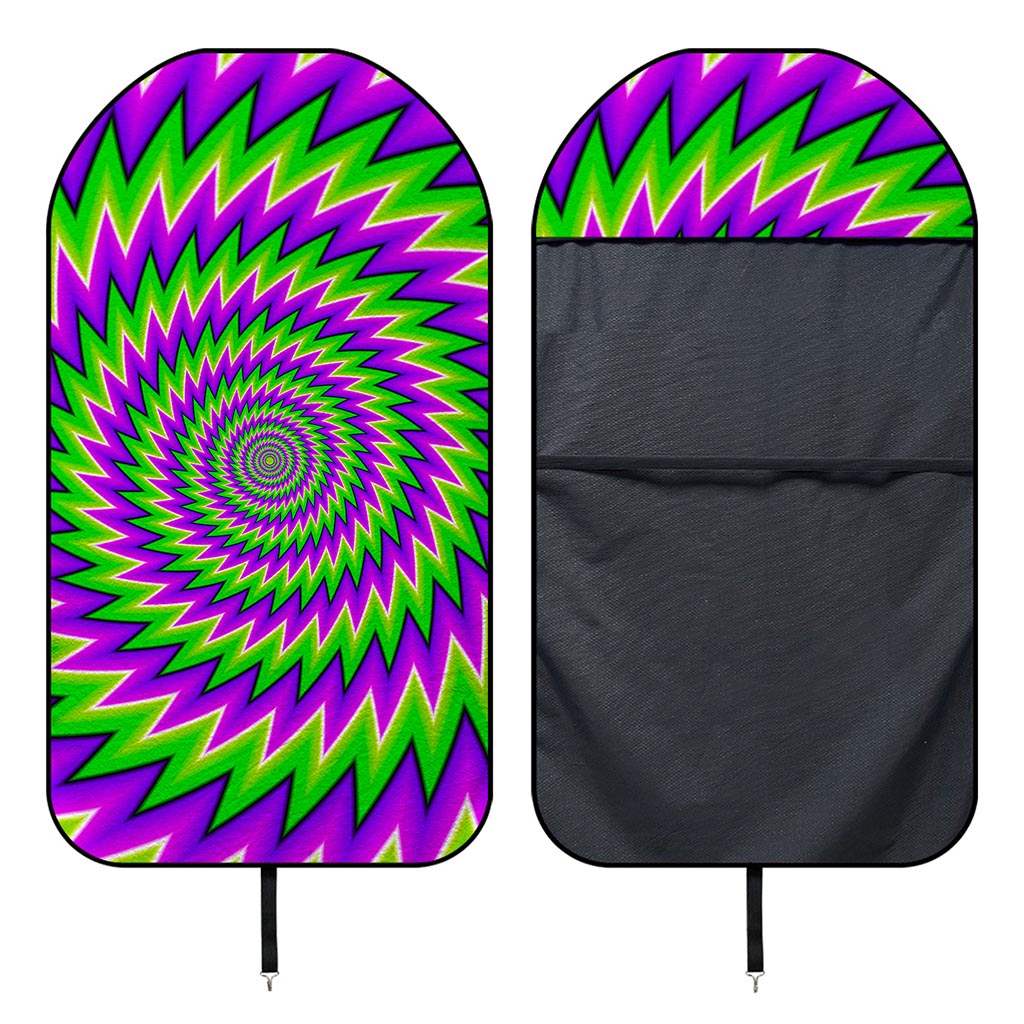 Green Spiral Moving Optical Illusion Waterproof Car Seat Cover